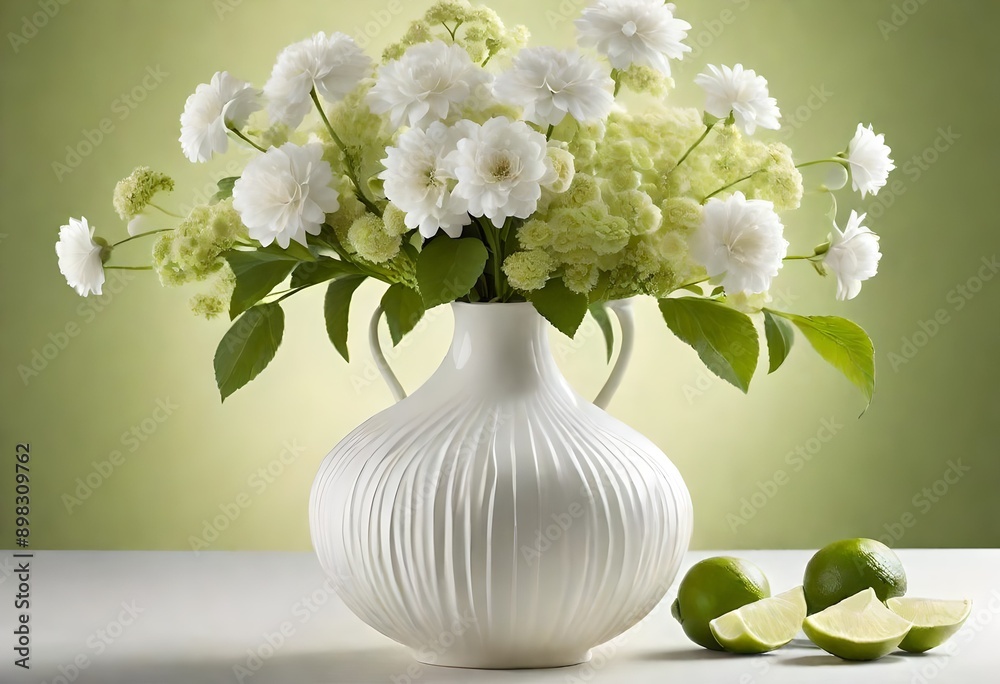 bright view of flowers in the vase, white flowers in the white vase, HD realistic view bright view of flowers in the vase, white flowers in the white vase, HD realistic view