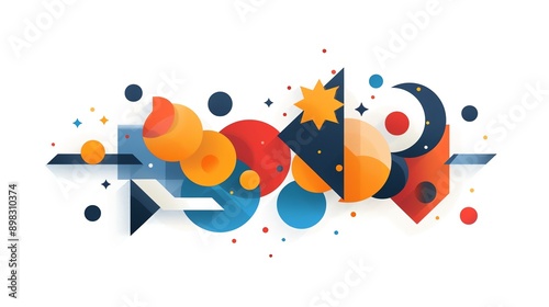 Unique trademark, stylized symbol, flat design illustration