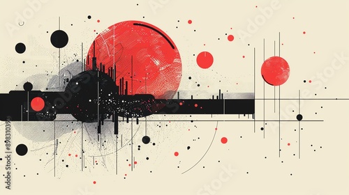 Unique trademark, stylized symbol, flat design illustration