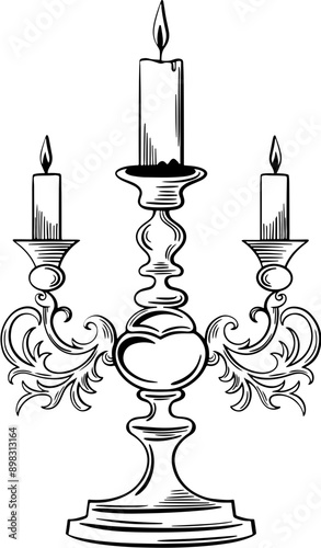 Vintage candle with holder