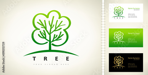 Tree logo vector. Plant Logo design vector nature illustration