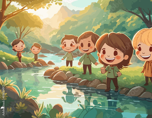 Digital Friendship Day illustration | Friends artwork | holiday, vacations, childhood memory, illustrations, children's illustration