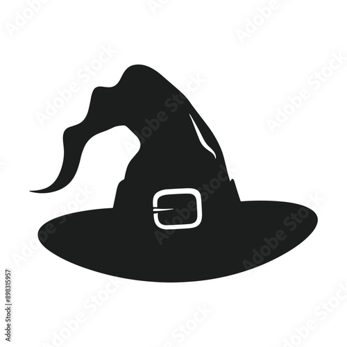 Halloween Witch Hat Silhouette Vector – Spooky and Stylish Design