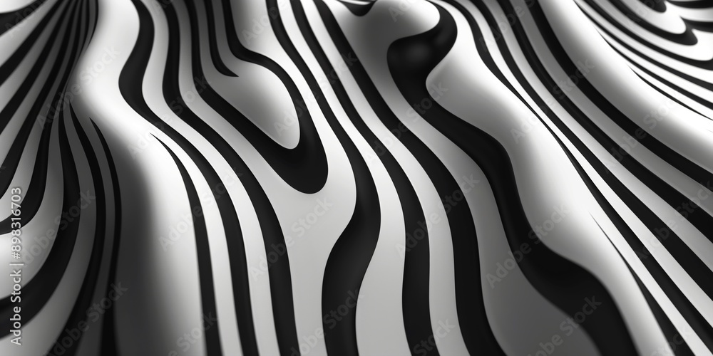 Abstract stripes, black and white wavy lines with a modern and sophisticated design
Abstract stripes, black and white wavy lines with a modern and sophisticated design