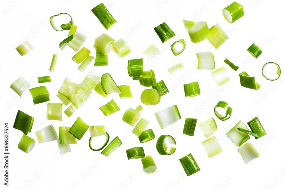 Fresh green chopped leeks Fresh green chopped leeks