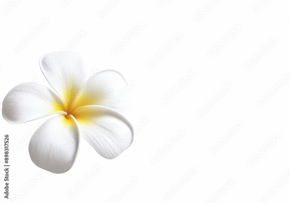 Fototapeta premium White plumeria, white Frangipani flowers isolated on white background plumeria flower.