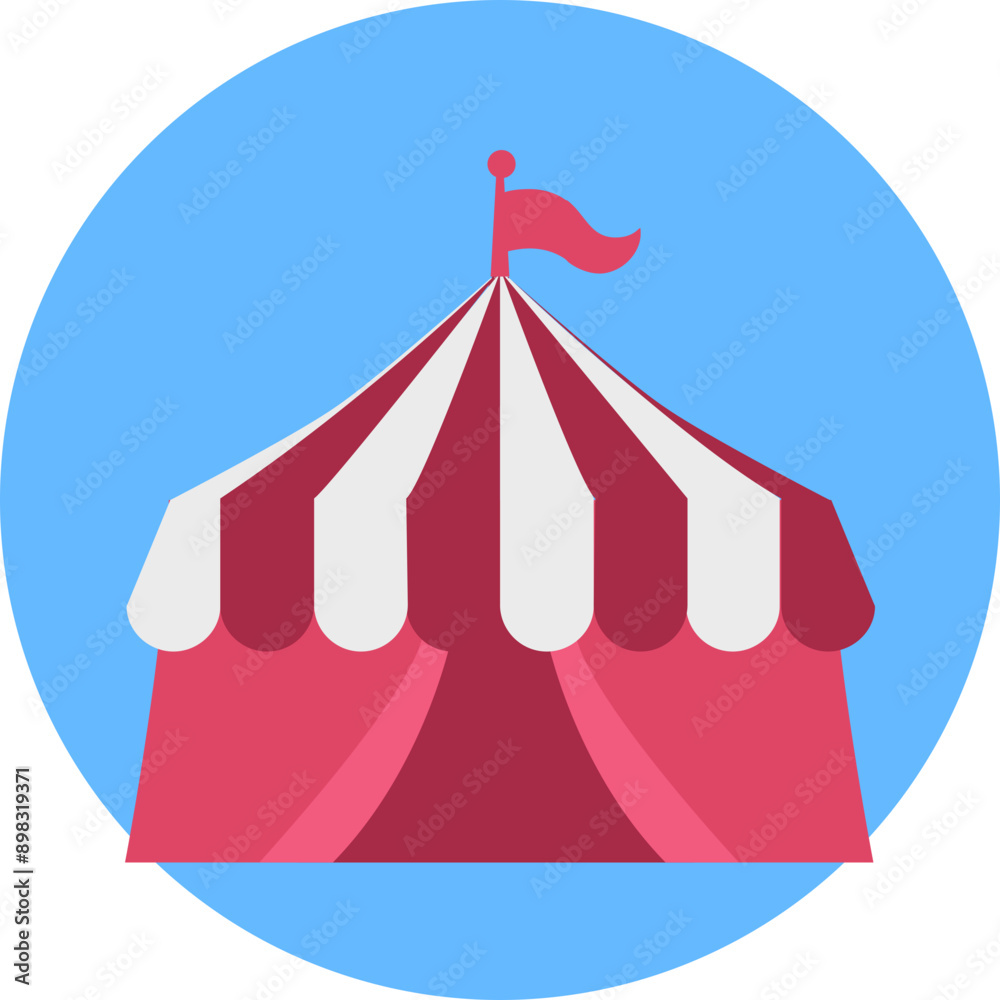 Obraz premium Circus Tent vector icon in rounded style 