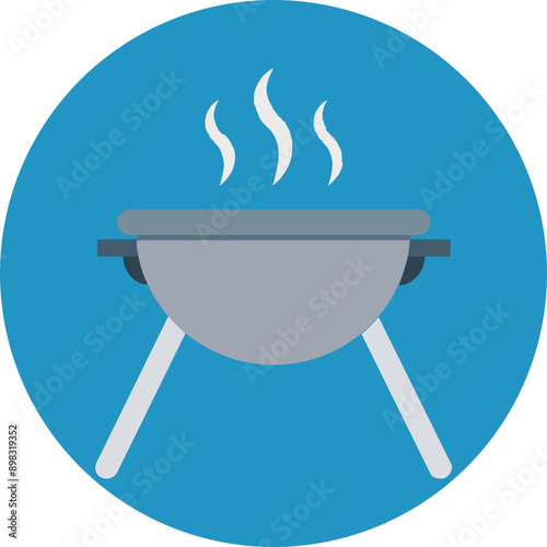 Bbq Grill vector icon in rounded style 
