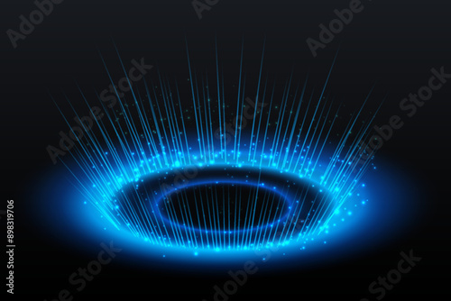 Neon ring. Glowing circle. Glow effect. Round light frame. abstract light lines of movement and speed. Abstract light lines of movement and speed. light green ellipse.