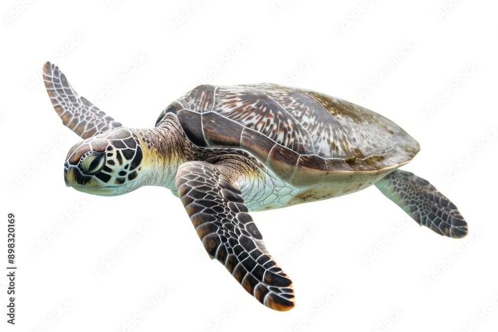 Obraz premium Graceful sea turtle swimming peacefully