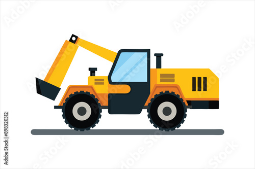  realistic Telehandler Construction vehicle vector artwork illustration