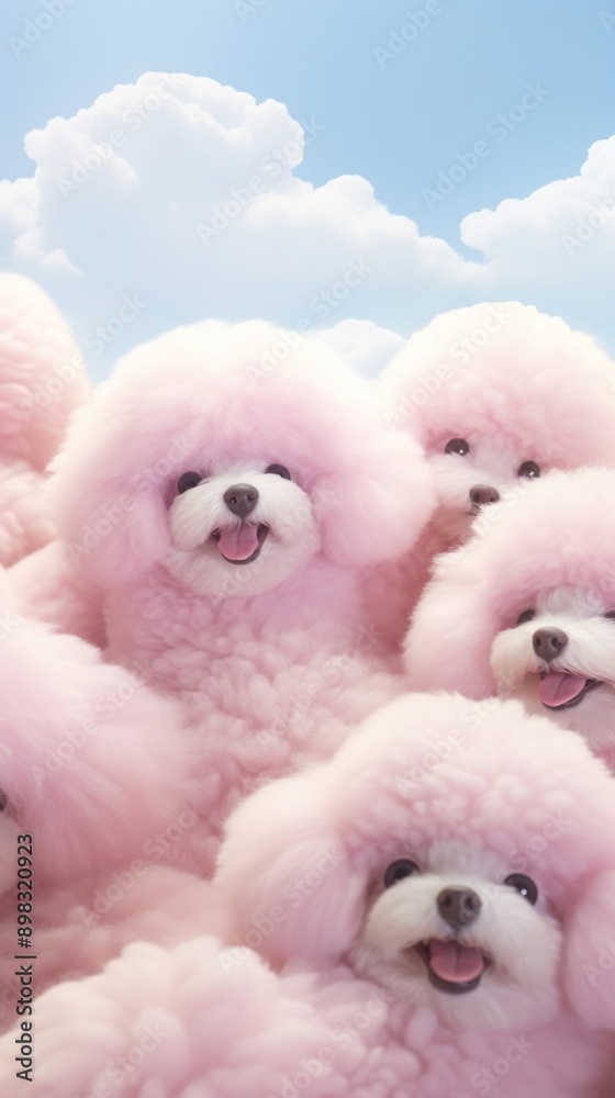 Fluffy pastel Poodle poodle mammal animal. Fluffy pastel Poodle poodle mammal animal.