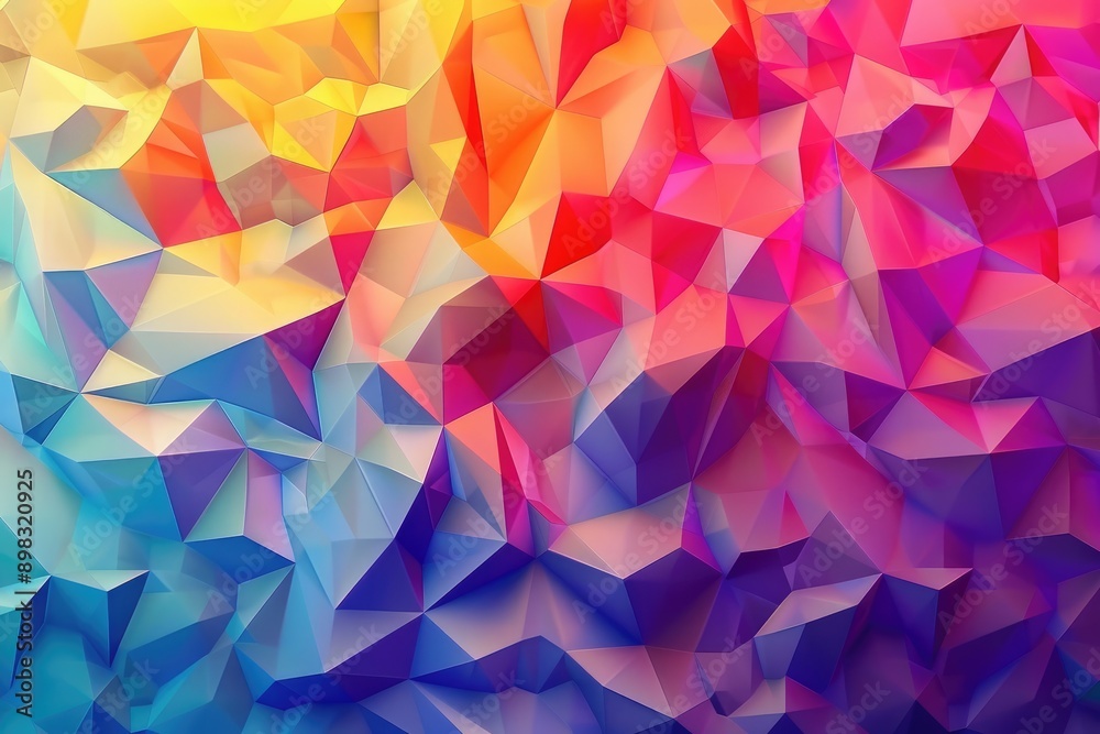 Eye-catching design featuring a rainbow pattern on a colorful polygonal background, great for various projects, Vibrant polygonal background, AI generated Eye-catching design featuring a rainbow pattern on a colorful polygonal background, great for various projects, Vibrant polygonal background, AI generated