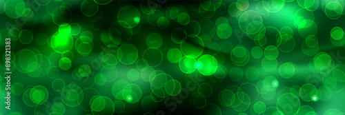 Bright festive royal green gradient seamless background with circles. Deep emerald color luxury pattern. Abstract vector bg