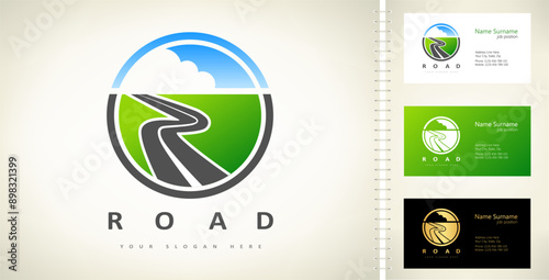 Road logo vector. Track design