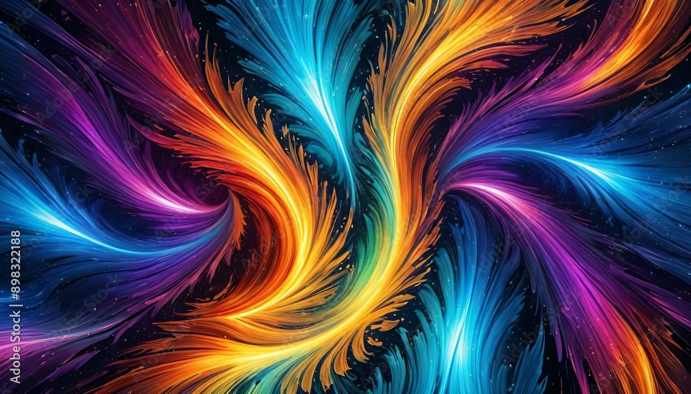 Abstract iridescent arctic fire