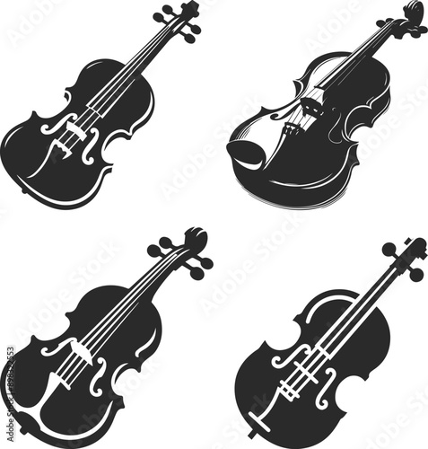 Minimalist Piano Silhouette Vector Design Pack