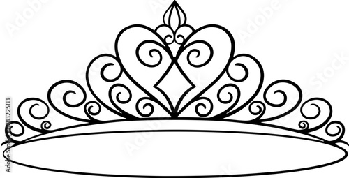 elegant heart-shaped princess crown