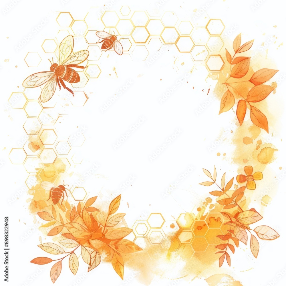 Bee honey comb border backgrounds pattern flower. Bee honey comb border backgrounds pattern flower.