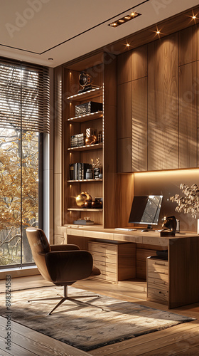 wooden home office