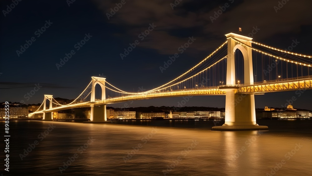 Fototapeta premium A serene and majestic nighttime scene featuring the bridge.generative.ai
