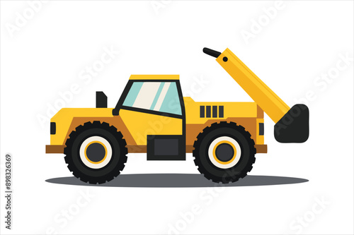  realistic Telehandler Construction vehicle vector artwork illustration