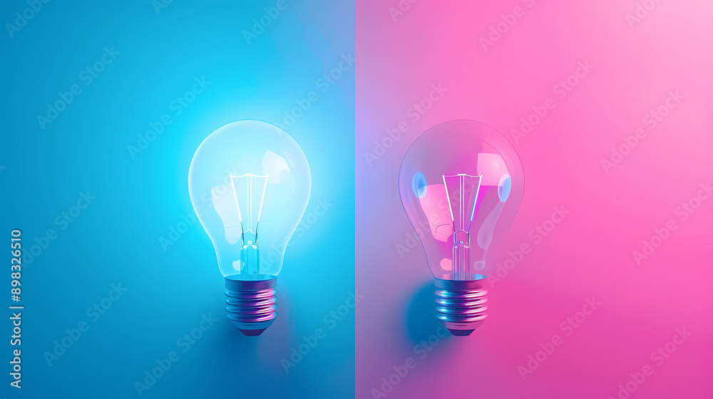 Creative design of colorful light bulbs Creative design of colorful light bulbs