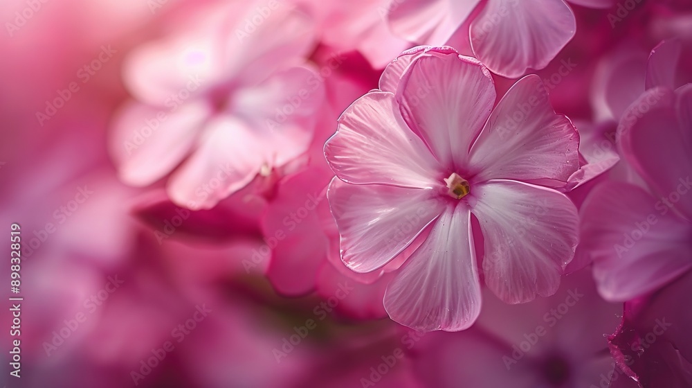 A tight shot of a pink bloom with softly blurred petals backdrop, focusing on its center A tight shot of a pink bloom with softly blurred petals backdrop, focusing on its center