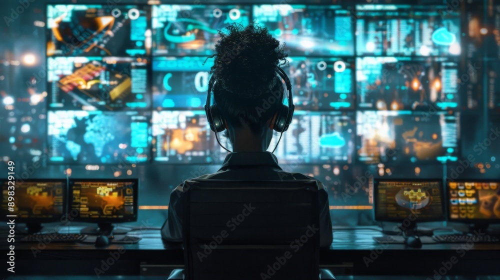 Cybersecurity Specialist Monitoring a Network Cybersecurity Specialist Monitoring a Network