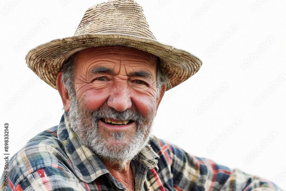 close up of happy senior man wearing hat close up of happy senior man wearing hat