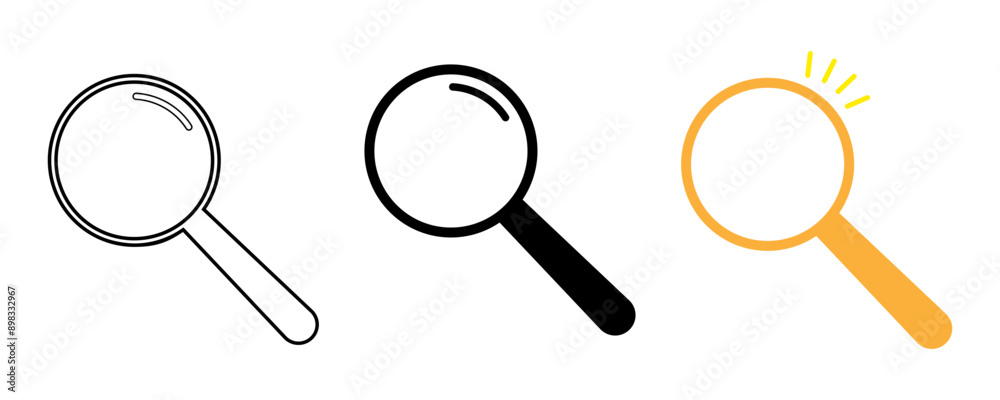 Magnifying glass icon set vector Magnifying glass icon set vector
