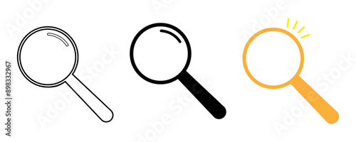 Magnifying glass icon set vector