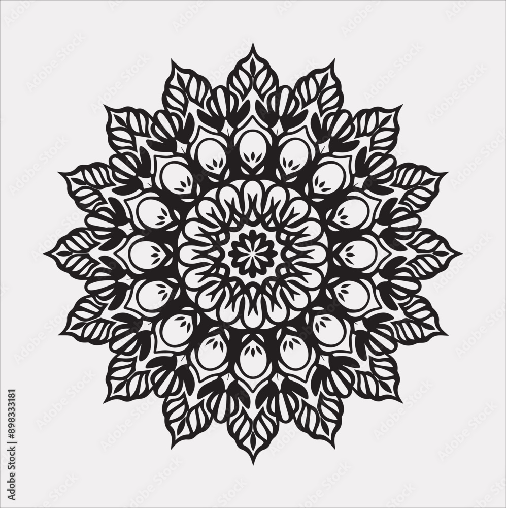 mandala silhouette vector on a white background mandala silhouette vector on a white background