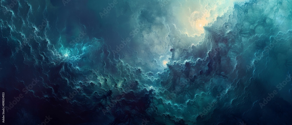 A blue sky with clouds and stars A blue sky with clouds and stars