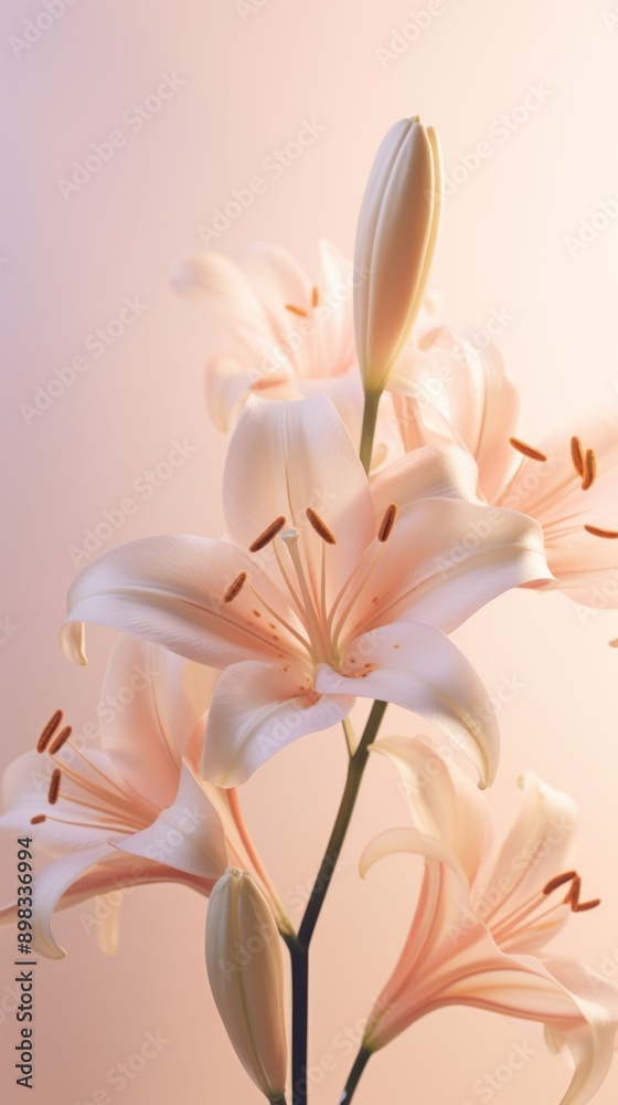 Obraz premium Lilies at the center blossom flower anther.