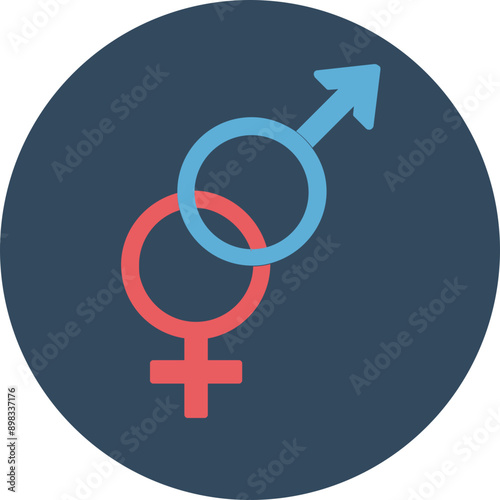 Gender Symbols vector icon in rounded style 