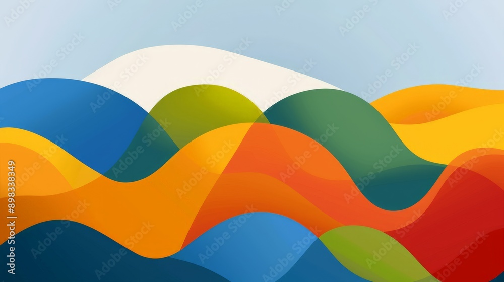 Abstract colorful background design with wavy shapes flowing Abstract colorful background design with wavy shapes flowing