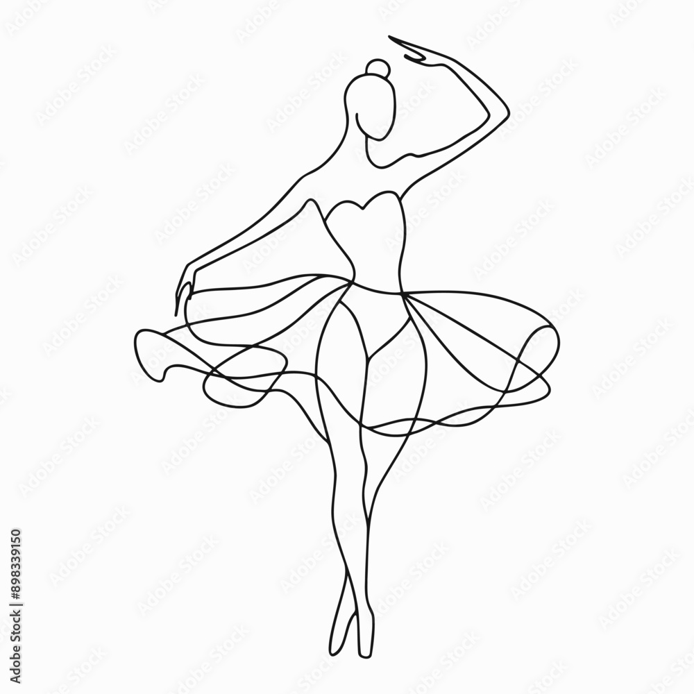 Dancing ballerina, line art. Outline female ballet dancer icon. Elegant woman, logo design Dancing ballerina, line art. Outline female ballet dancer icon. Elegant woman, logo design