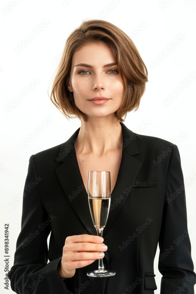 Elegant woman holding champagne glass Elegant woman holding champagne glass