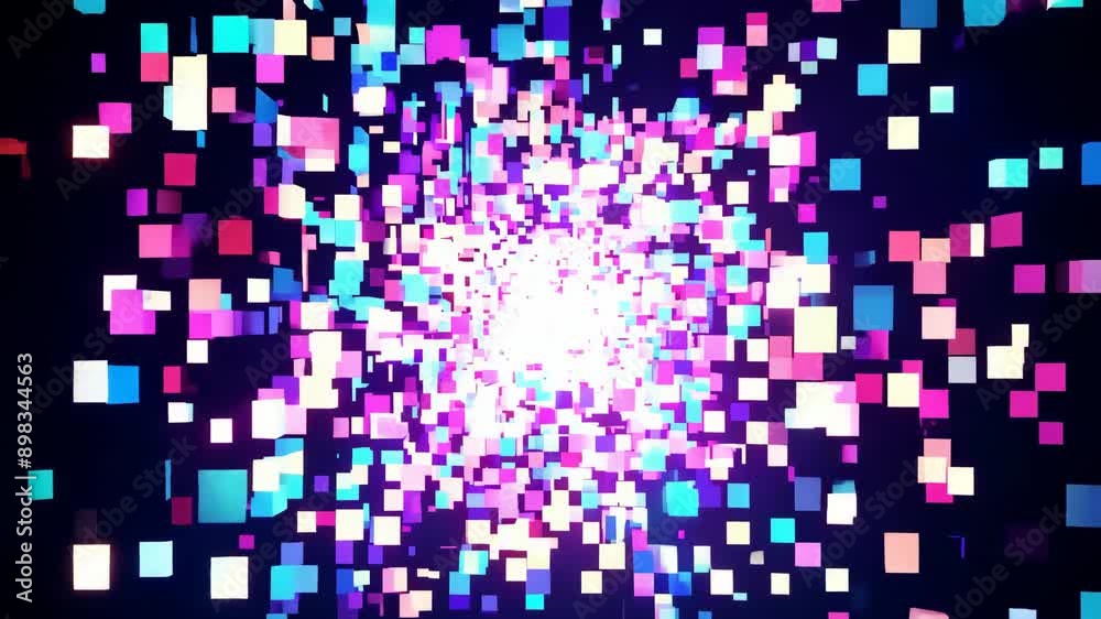 Colorful Pixel Explosion in a Dark Background Digital Art Colorful Pixel Explosion in a Dark Background Digital Art