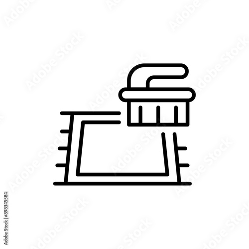 Carpet cleaning outline icons, minimalist vector illustration ,simple transparent graphic element .Isolated on white background
