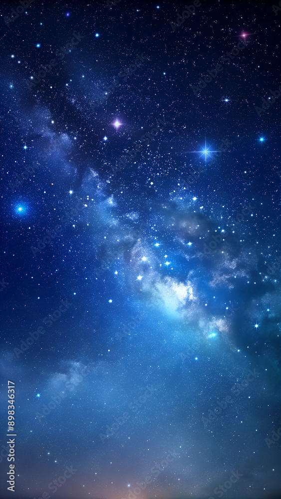 Obraz premium Starry Night Sky with Colorful Twilight, Cosmic Beauty, with Copy Space