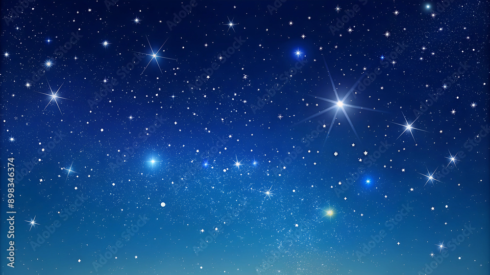 Starry Night Sky with Colorful Twilight, Cosmic Beauty, with Copy Space Starry Night Sky with Colorful Twilight, Cosmic Beauty, with Copy Space