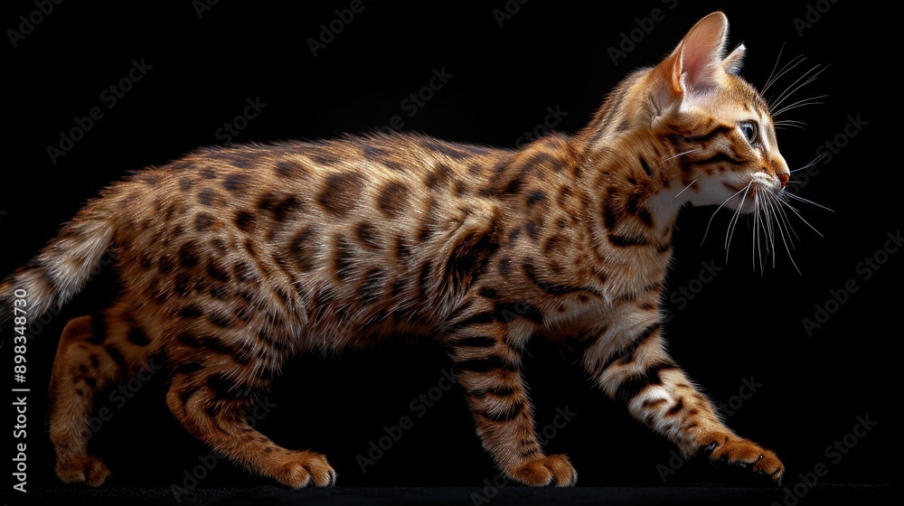 Obraz premium Bengal Cat Portrait in Profile