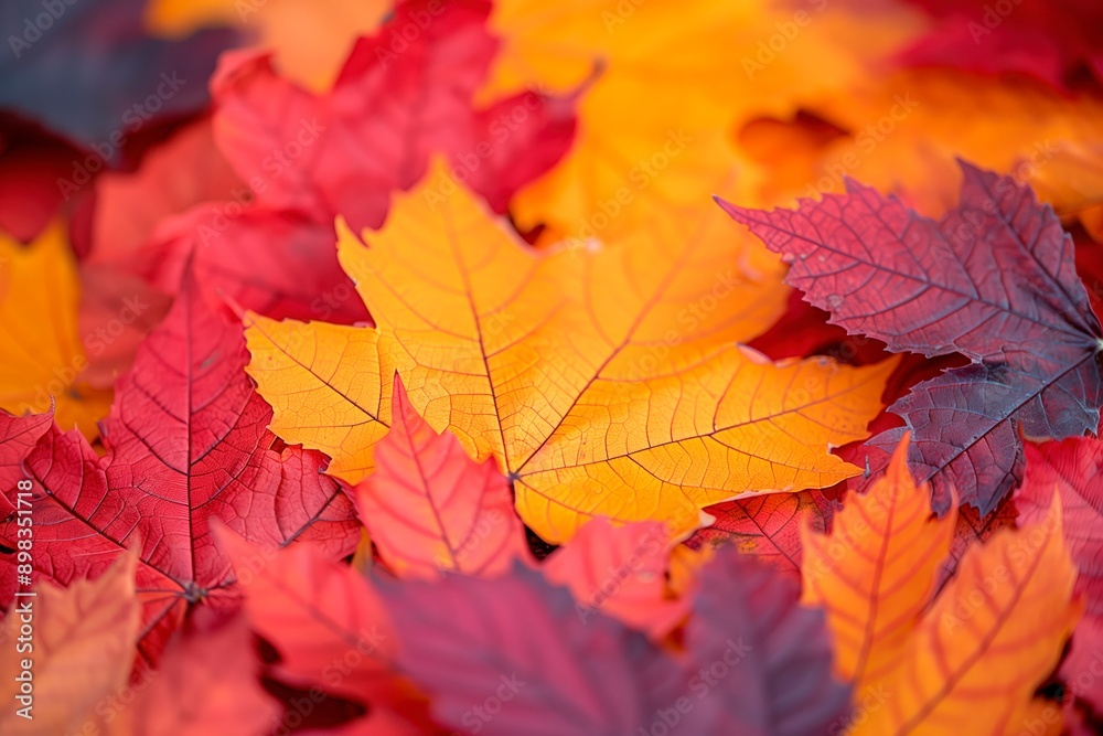 Vibrant fall colors on maple leaves in autumn Vibrant fall colors on maple leaves in autumn