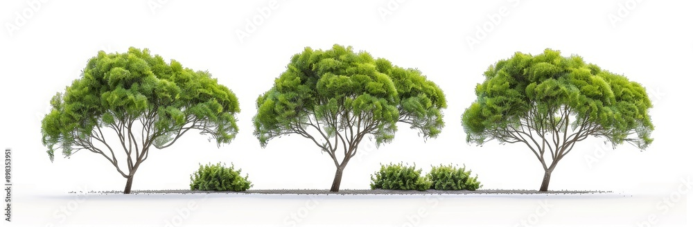 Fototapeta premium Trees shapes cutout backgrounds for 3D rendering