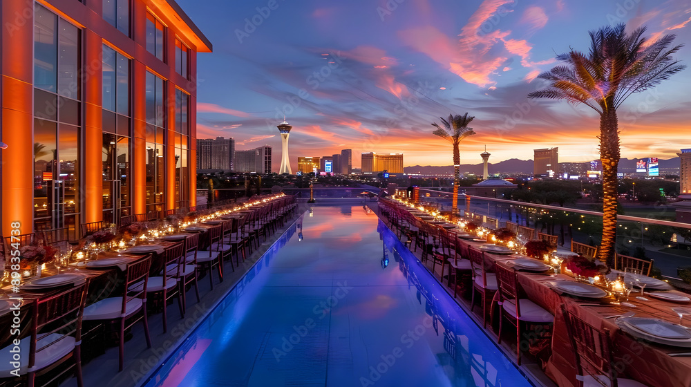 Fototapeta premium View of hotel pool