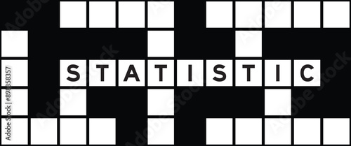 Alphabet letter in word statistic on crossword puzzle background