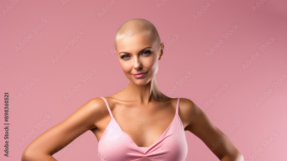 female cancer patients smiling on pink background female cancer patients smiling on pink background
