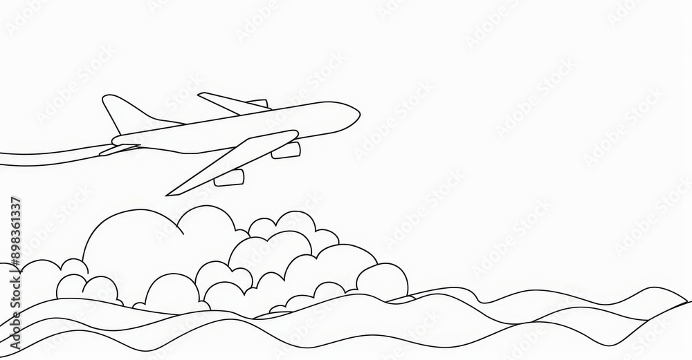 A travel plane and airplane outline illustration. A flight trip sketch icon doodle. Take Flight Continuous Line Art: Discover the Essence of Travel and Adventure. A travel plane and airplane outline illustration. A flight trip sketch icon doodle. Take Flight Continuous Line Art: Discover the Essence of Travel and Adventure.